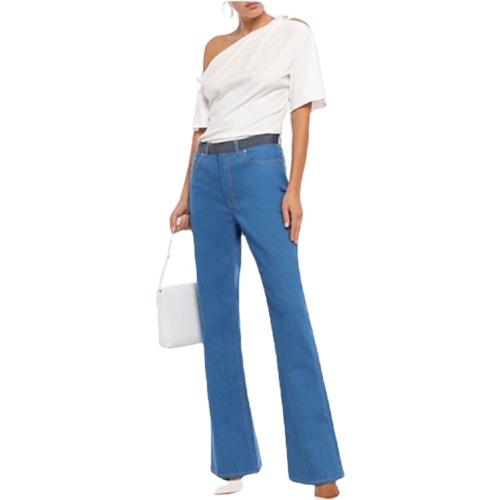 NEW ADEAM Grossgrain Trim High Waisted Relaxed Bootcut Jeans Size 6🎁